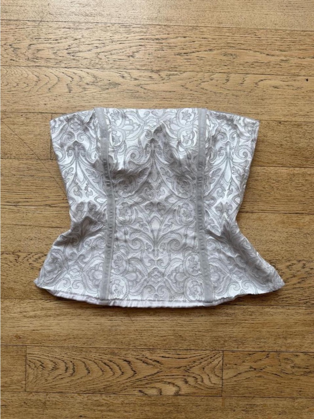 Y2K Coquette Corset White House Black Market Embroidered Bustier